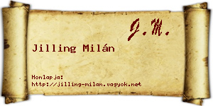 Jilling Milán névjegykártya